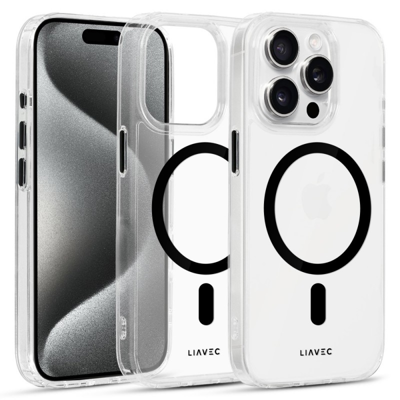 Θήκη Liavec Glossy Magsafe Clear Case Apple iPhone 15 Pro (6.1") Transparent/Black