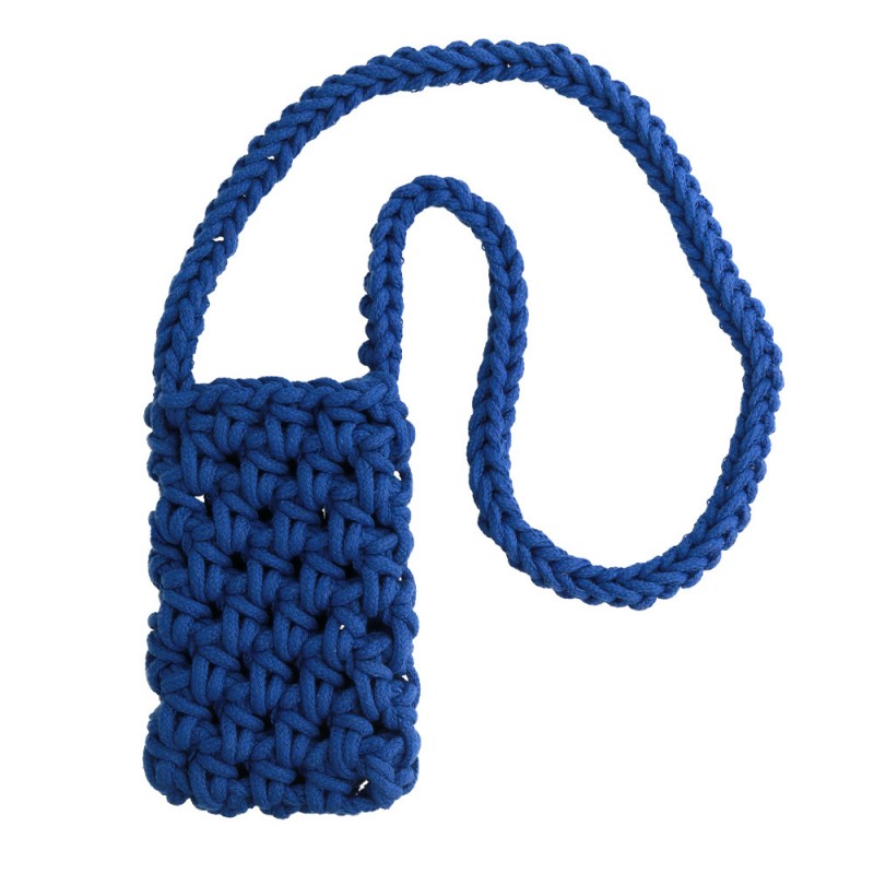 Τσάντα Crossbody Knitted Phone Bag Design 1 Blue