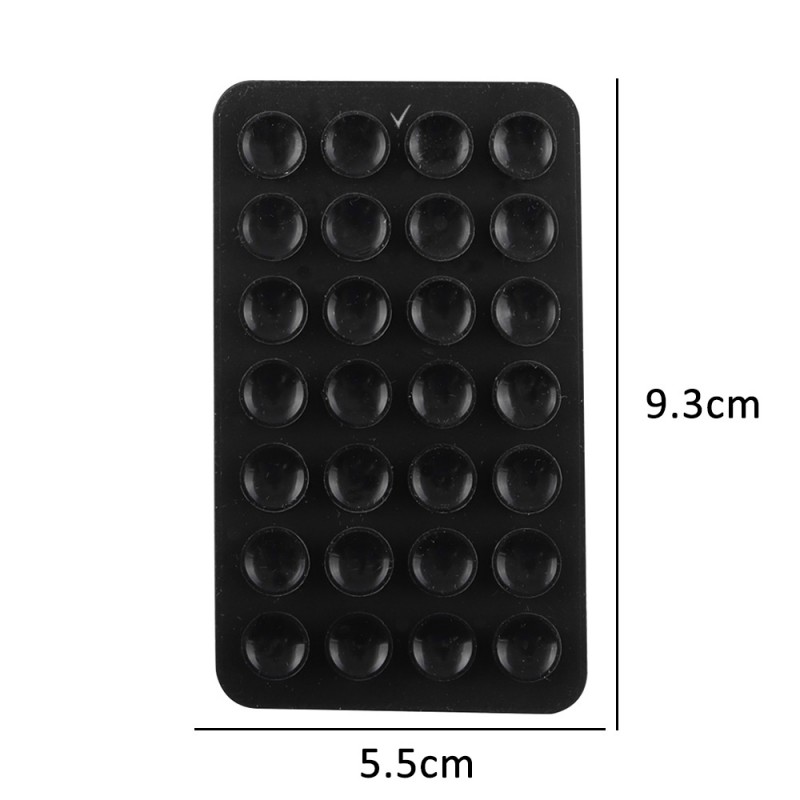 Βάση Βεντούζα Σιλικόνης Δίπλης Όψης Για Κινητό Black