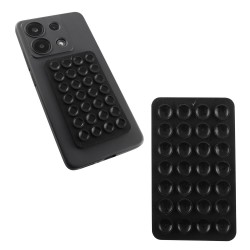 Βάση Βεντούζα Σιλικόνης Δίπλης Όψης Για Κινητό Black