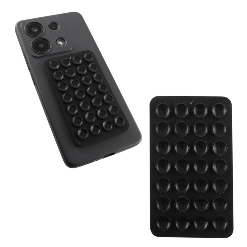 Βάση Βεντούζα Σιλικόνης Δίπλης Όψης Για Κινητό Black