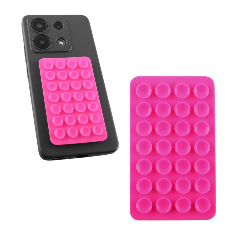 Βάση Βεντούζα Σιλικόνης Διπλής Όψης Για Κινητό Fuchsia