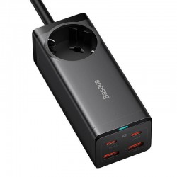 Φορτιστής Ταξιδιού Baseus GaN3 Pro Wall Charger 2xUSB-C & 2xUSB-A with Retractable Cable 100W Black (CCGAN100-1ACE)