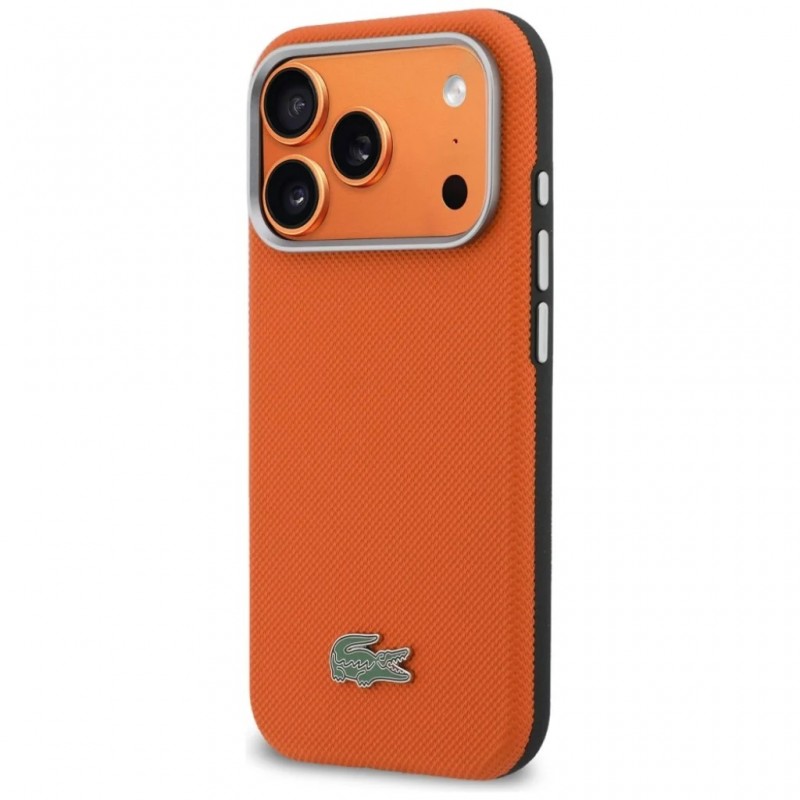 Θήκη Lacoste PVC Petit Pique Semi Wrap MagSafe Cover Apple iPhone 17 Pro Max (6.9") Orange