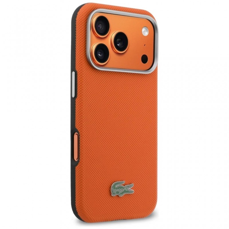 Θήκη Lacoste PVC Petit Pique Semi Wrap MagSafe Cover Apple iPhone 17 Pro Max (6.9") Orange