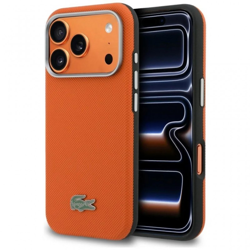 Θήκη Lacoste PVC Petit Pique Semi Wrap MagSafe Cover Apple iPhone 17 Pro Max (6.9") Orange