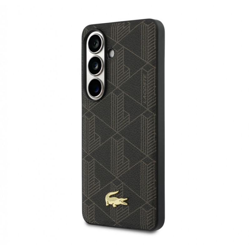 Θήκη Lacoste PVC Blend Monogram Gold Logo Magnetic Cover Samsung Galaxy S26 5G S942 Black