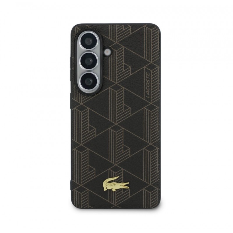 Θήκη Lacoste PVC Blend Monogram Gold Logo Magnetic Cover Samsung Galaxy S26 5G S942 Black