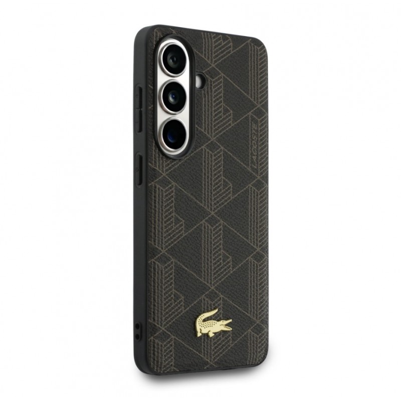 Θήκη Lacoste PVC Blend Monogram Gold Logo Magnetic Cover Samsung Galaxy S26 5G S942 Black
