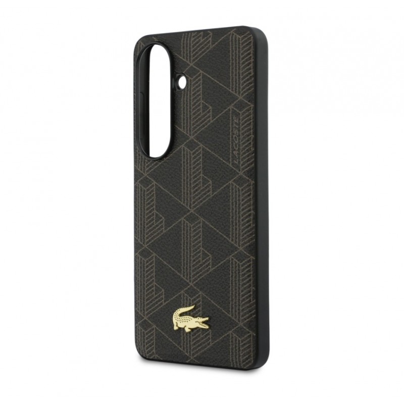 Θήκη Lacoste PVC Blend Monogram Gold Logo Magnetic Cover Samsung Galaxy S26 5G S942 Black
