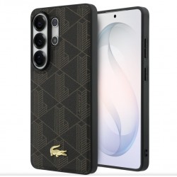 Θήκη Lacoste PVC Blend Monogram Gold Logo Magnetic Cover Samsung Galaxy S26 Ultra 5G S948 Brown