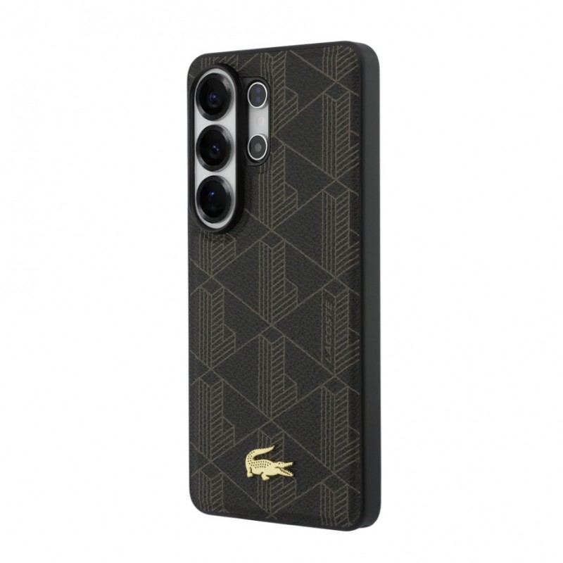 Θήκη Lacoste PVC Blend Monogram Gold Logo Magnetic Cover Samsung Galaxy S26 Ultra 5G S948 Brown