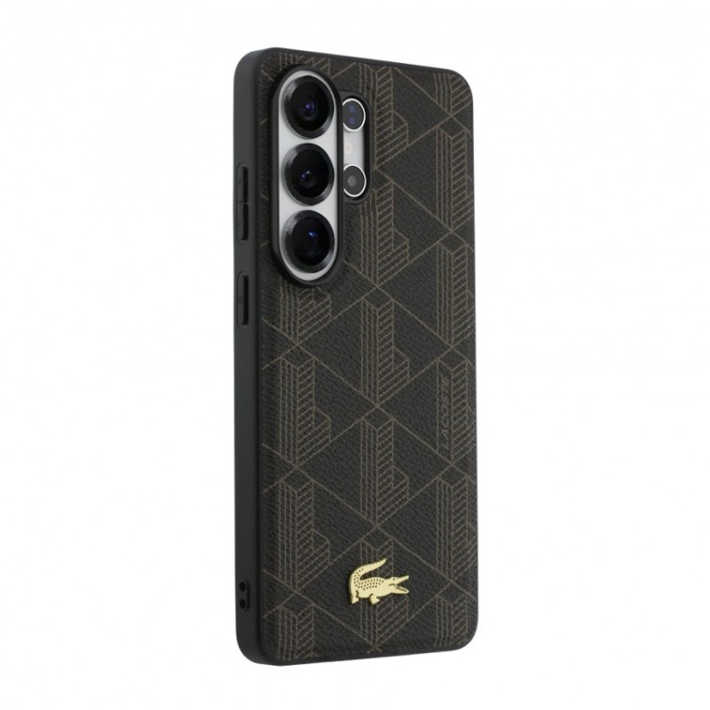 Θήκη Lacoste PVC Blend Monogram Gold Logo Magnetic Cover Samsung Galaxy S26 Ultra 5G S948 Brown
