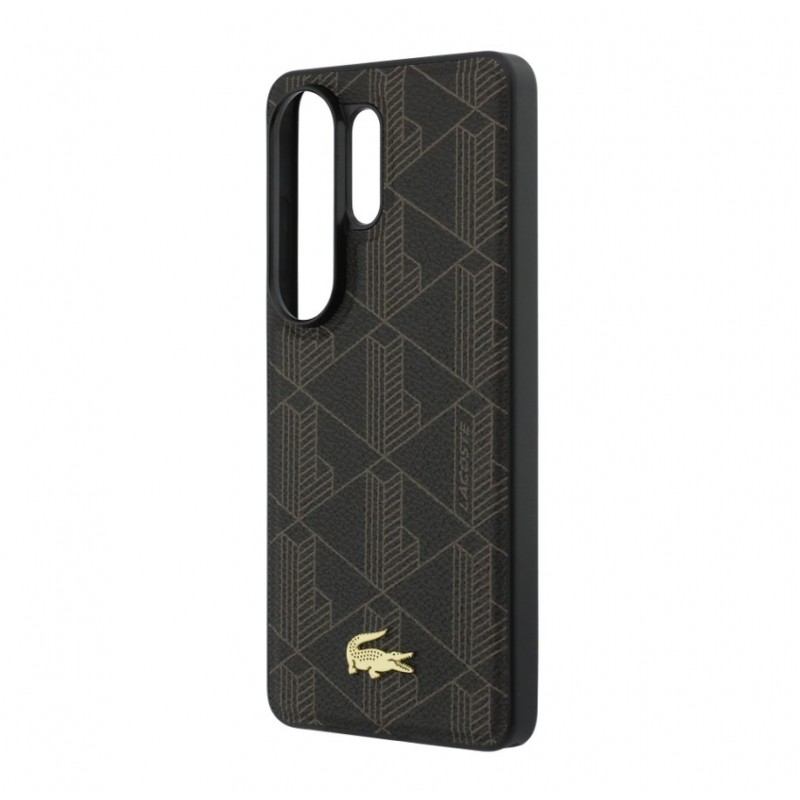 Θήκη Lacoste PVC Blend Monogram Gold Logo Magnetic Cover Samsung Galaxy S26 Ultra 5G S948 Brown