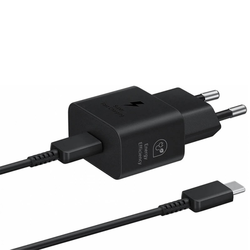 Φορτιστής Ταξιδιού Samsung Wall Adapter USB-C 25W EP-T2510XBE + USB-C Data Cable Black