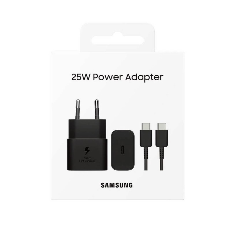 Φορτιστής Ταξιδιού Samsung Wall Adapter USB-C 25W EP-T2510XBE + USB-C Data Cable Black