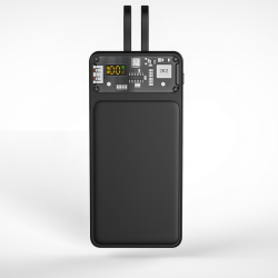 Εξωτερική Μπαταρία QUALO Transparent PowerBank 10000 mAh PD with LED 23W Black