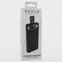 Εξωτερική Μπαταρία QUALO Transparent PowerBank 10000 mAh PD with LED 23W Black