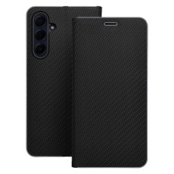 Θήκη Luna Carbon Book For Samsung Galaxy S25+ Plus 5G S938 Black