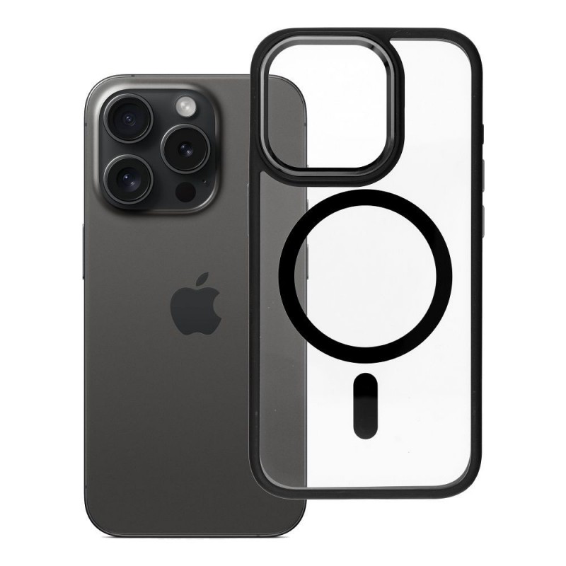 Θήκη Roar Mag Bumper Cover Apple iPhone 15 Pro (6.1") Transparent/Black