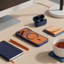 Θήκη Roar Mag Bumper Cover Apple iPhone 15 Pro (6.1") Transparent/Navy Blue