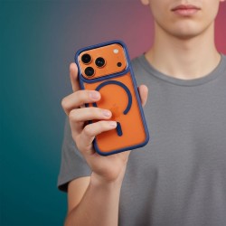 Θήκη Roar Mag Bumper Cover Apple iPhone 15 Pro (6.1") Transparent/Navy Blue