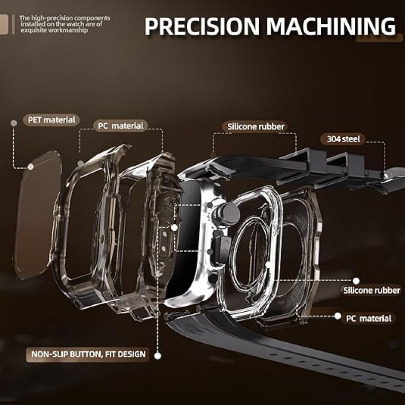 Ανταλλακτικό Λουράκι & Αδιάβροχη θήκη Shellbox by Redpepper Apple Watch Ultra Series 1/2/3 Black