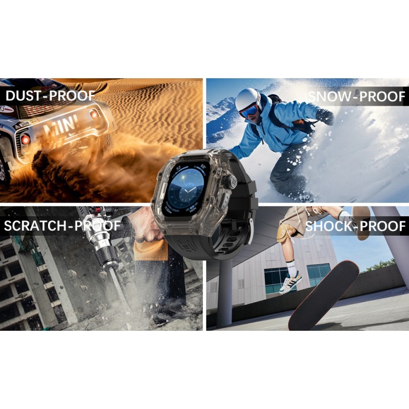 Ανταλλακτικό Λουράκι & Αδιάβροχη θήκη Shellbox by Redpepper Apple Watch Ultra Series 1/2/3 Black