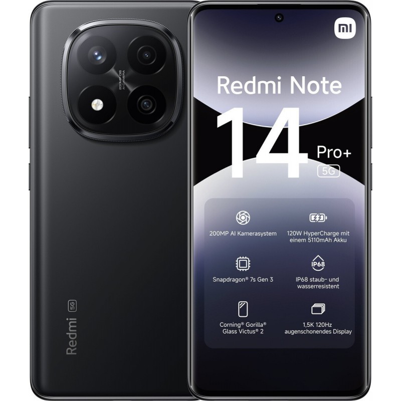 Xiaomi Redmi Note 14 Pro+ Plus 5G Dual SIM (12GB/512GB) Midnight Black 2nd Life με 6 Μήνες Εγγύηση