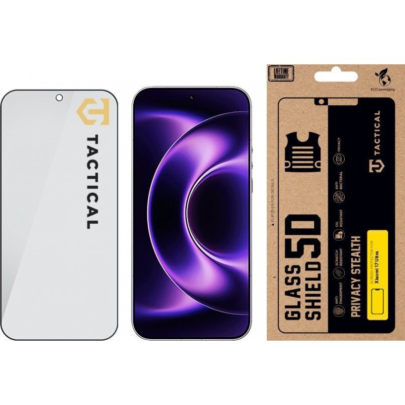 Γυαλί Προστασίας Tactical Glass Shield Privacy Stealth 5D Xiaomi 17 Ultra Black