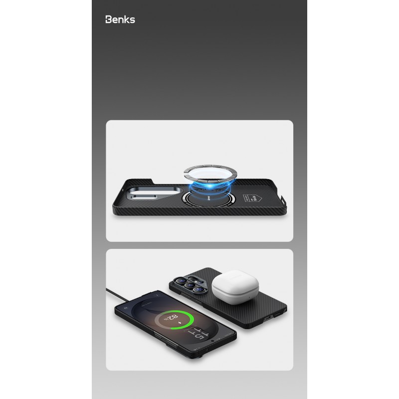 Θήκη Benks Magnetic ArmorAir Kevlar Case Metal Frame 600D (J049) Samsung Galaxy S26+ Plus 5G S947 Black