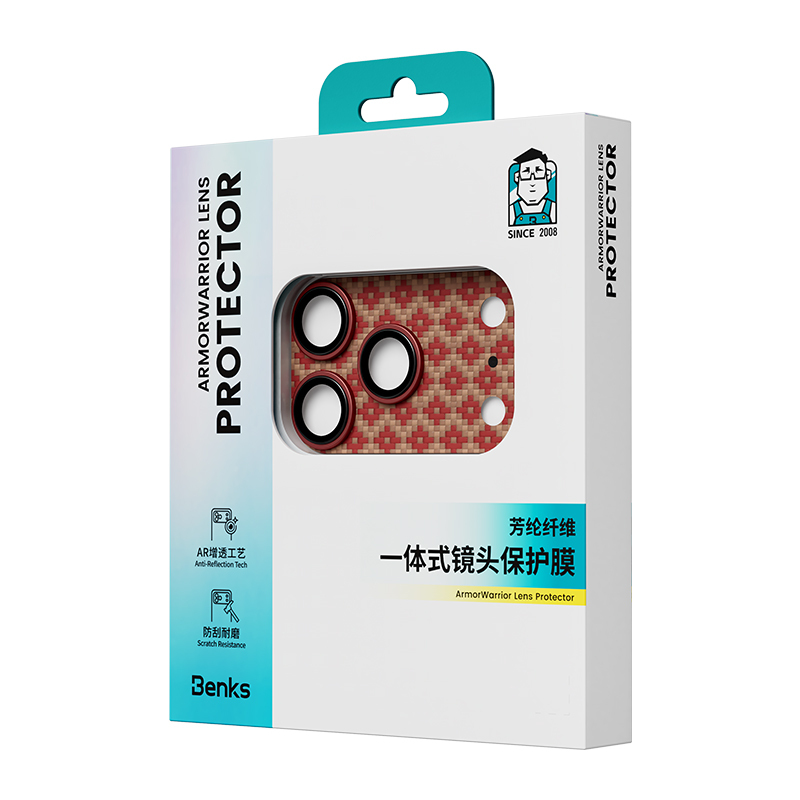 Προστατευτικό Φακών Κάμερας Benks Tempered Glass Armor Warrior Lens (OR69) for iPhone 17 Pro (6.3") ArmorGrid Orange 