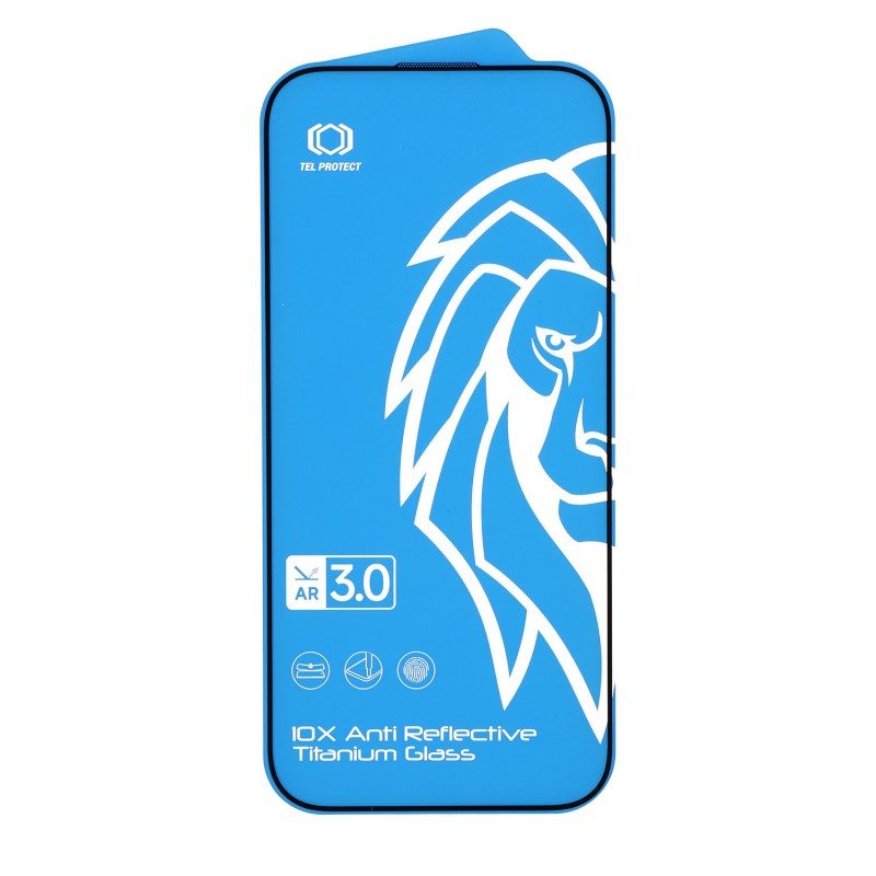 Γυαλί Προστασίας Tel Protect 10X AR 3.0 AntiReflective Titanium Tempered Glass Apple iPhone 16 Pro Max (6.9") AntiCrash / AntiShock Black