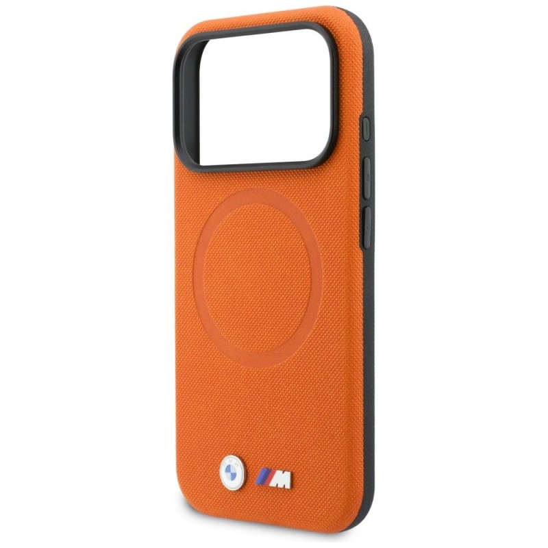 Θήκη BMW PU FW Metal Logo MagSafe Cover Apple iPhone 17 Pro Max (6.9") Orange