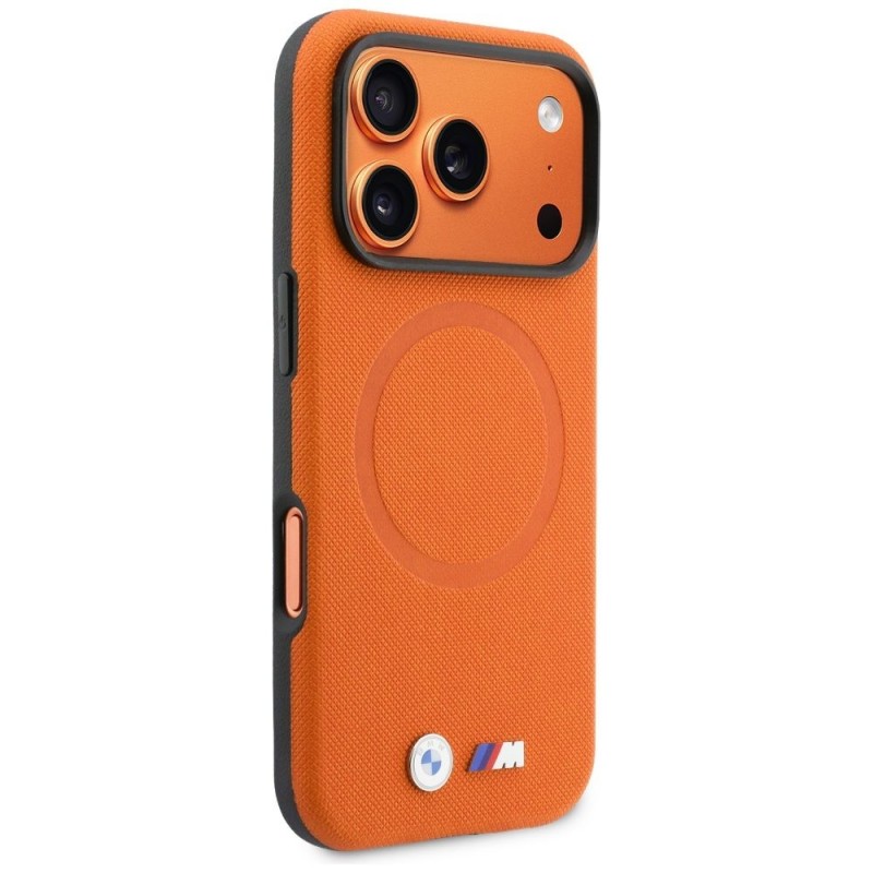Θήκη BMW PU FW Metal Logo MagSafe Cover Apple iPhone 17 Pro Max (6.9") Orange