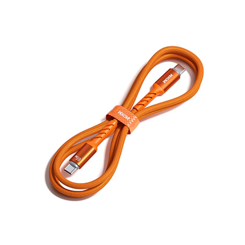 Καλώδιο Data WK WDC-C14 Charging Data Cable 65W Type-C to Type-C 1.2m Orange