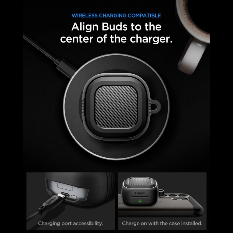 Θήκη Spigen Rugged Armor Cover Samsung Galaxy Buds 4 / 4 Pro Matte Black (ACS11200)