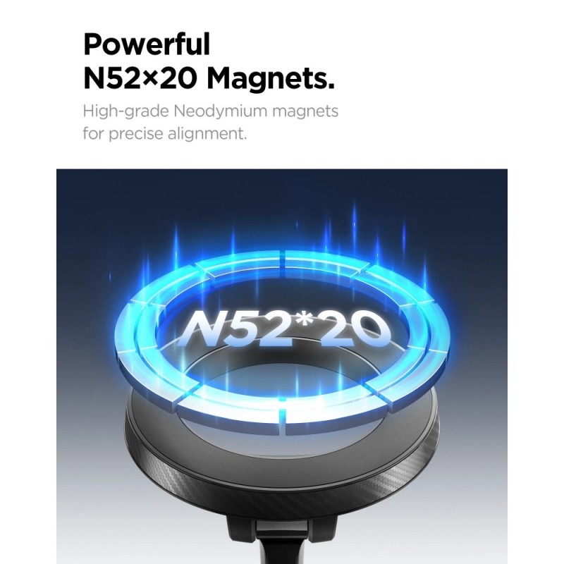 Βάση Αυτοκινήτου Spigen MFT36 Vacuumlock Magnetic Magafe Dashboard Car Mount Black (ACP11172) 