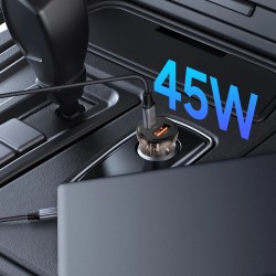 Φορτιστής Αυτοκινήτου Tech-Protect Car Charger CC01 1xUSB-A & 1xUSB-C - QC 3.0 PD 45W Βlack