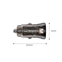 Φορτιστής Αυτοκινήτου Tech-Protect Car Charger CC01 1xUSB-A & 1xUSB-C - QC 3.0 PD 45W Βlack