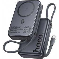 Εξωτερική Μπαταρία Hoco Q44A Origen PowerBank with Magsafe & Retractable Cable USB-C + 1xUSB-C Port 20000mAh 45W Grey