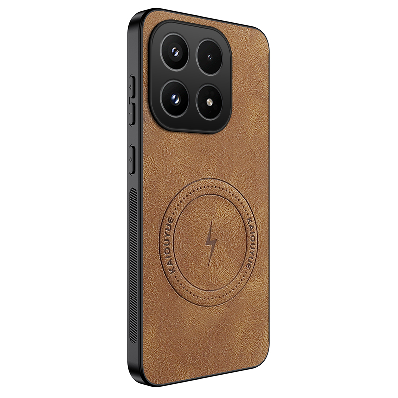 Θήκη TPU  Leather Cover with Magsafe Motorola Moto G77 Brown
