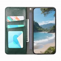 Θήκη Tri-Color Leather Wallet Case with Elastic Wristband Motorola Moto G77 5G Green