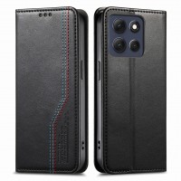 Θήκη Tri-Color Leather Wallet Case with Elastic Wristband Motorola Moto G77 5G Black
