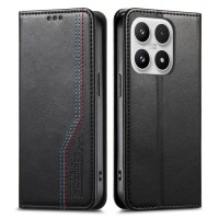 Θήκη Tri-Color Leather Wallet Case with Elastic Wristband Xiaomi 17 5G Black