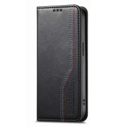 Θήκη Tri-Color Leather Wallet Case with Elastic Wristband Xiaomi 17 Ultra 5G Black