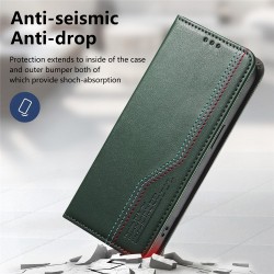 Θήκη Tri-Color Leather Wallet Case with Elastic Wristband Xiaomi 17 Ultra 5G Green