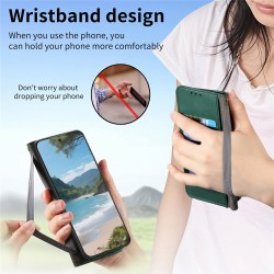 Θήκη Tri-Color Leather Wallet Case with Elastic Wristband Xiaomi 17 Ultra 5G Green