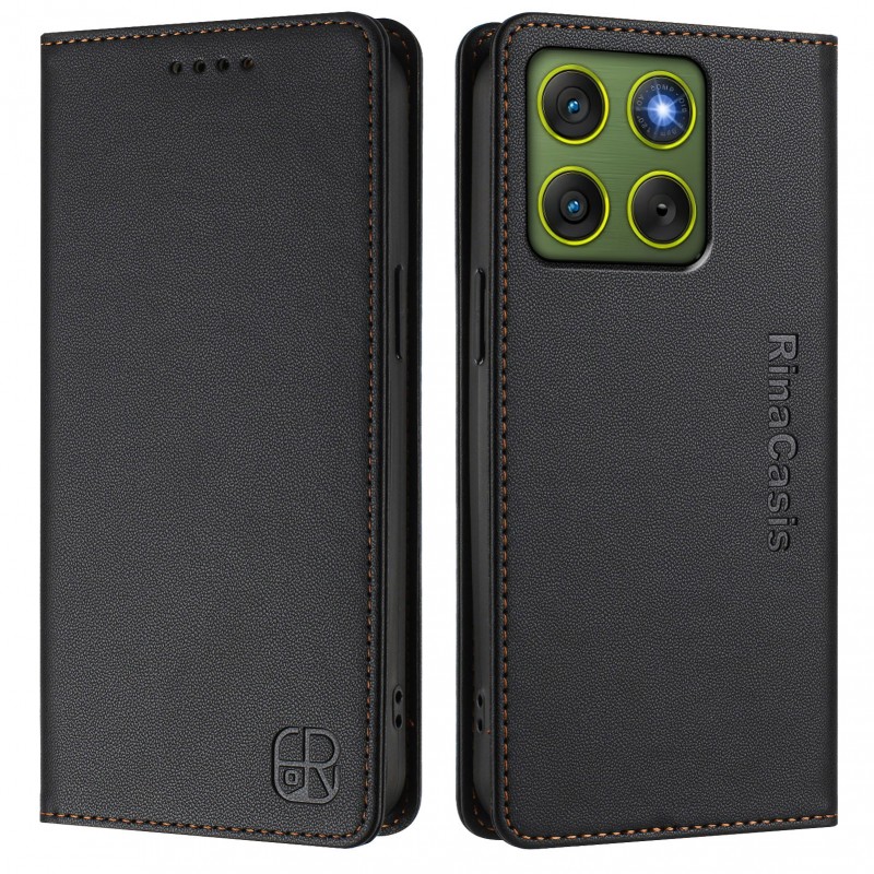 Θήκη RinaCasis RC01 Leather Wallet Motorola Edge 70 5G Black
