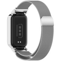 Ανταλλακτικό λουράκι QuickFit Xiaomi Smart Band 9 Active / Redmi Band 3 Milanese Band with Metal Frame Silver